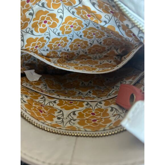 EMMA FOX Crossbody Pebble Cream Orange Pebble Leather Shoulder Bag Purse - Picture 13 of 15